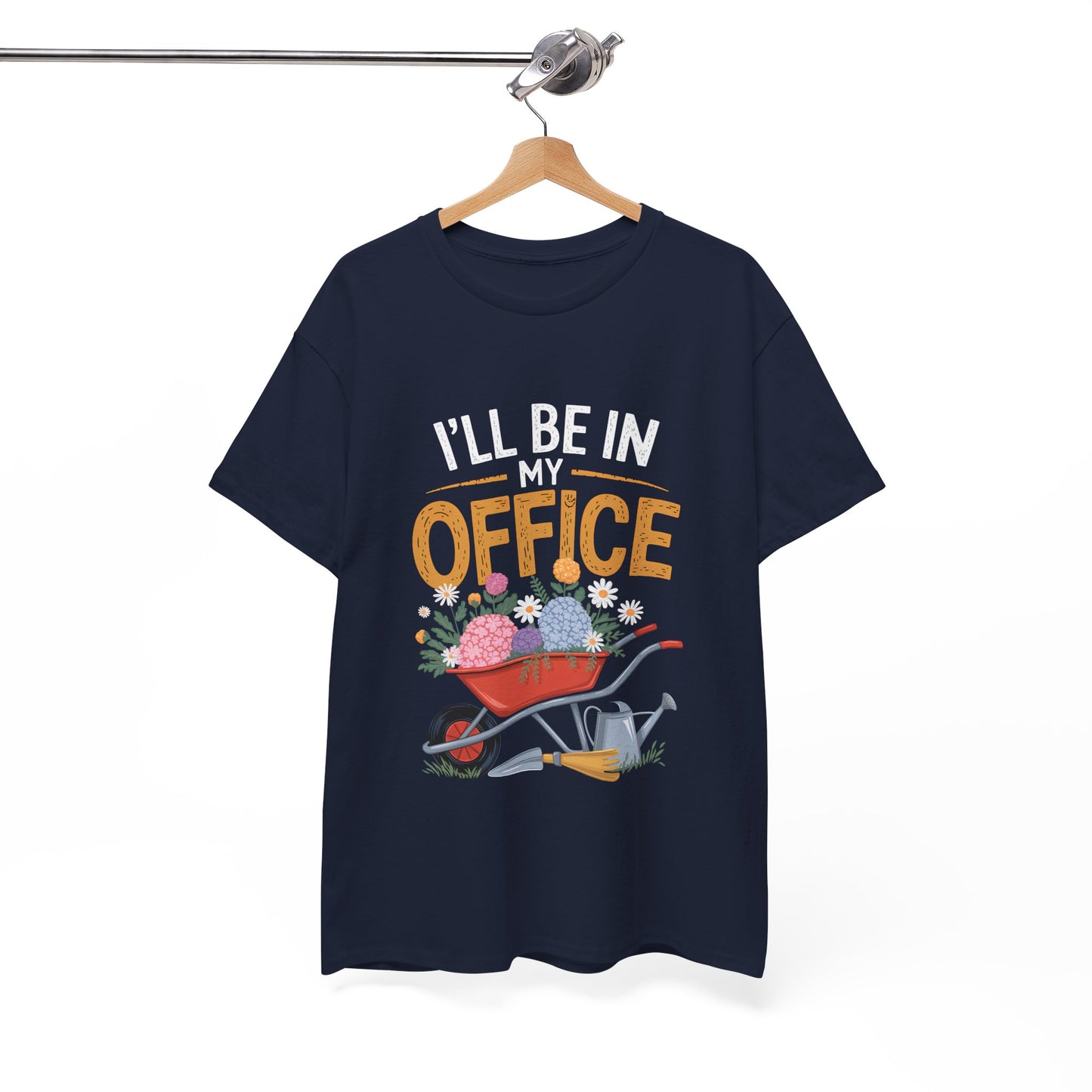 Unisex Heavy Cotton Tee – "I'll be in my office" Graphic T-Shirt for gardeners plant lovers, nature and gardening enthusiasts