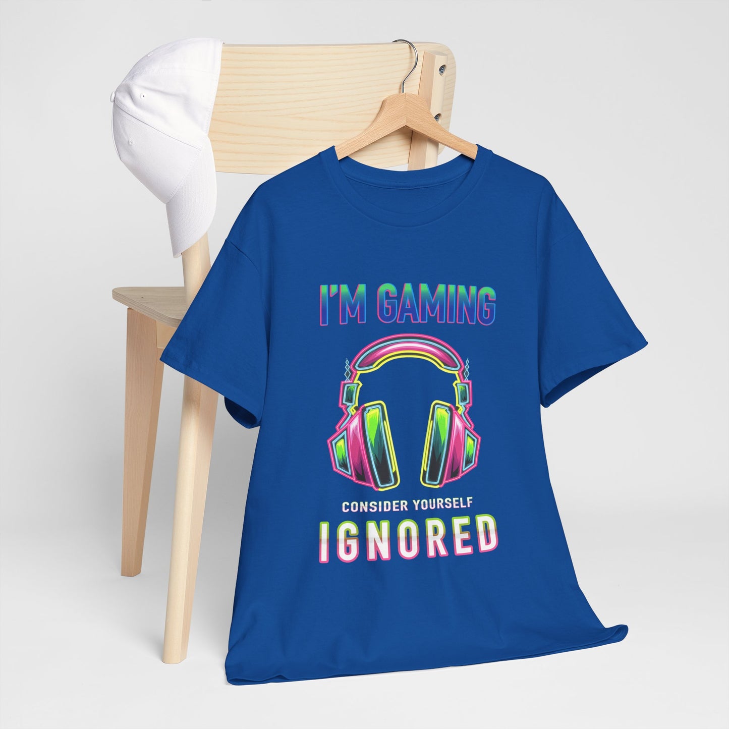 Unisex Heavy Cotton Tee – "I’m Gaming, Consider Yourself Ignored" Graphic T-Shirt