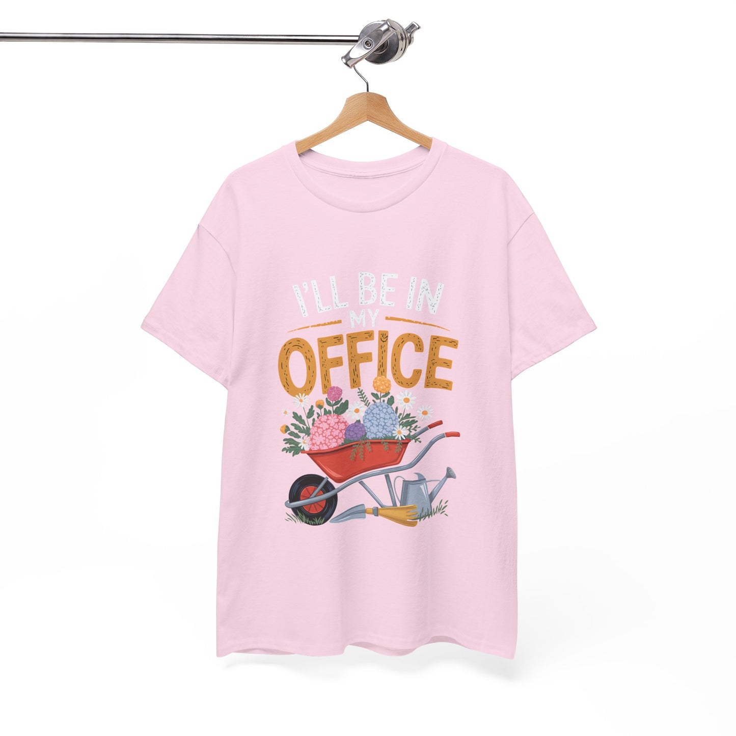 Unisex Heavy Cotton Tee – "I'll be in my office" Graphic T-Shirt for gardeners plant lovers, nature and gardening enthusiasts