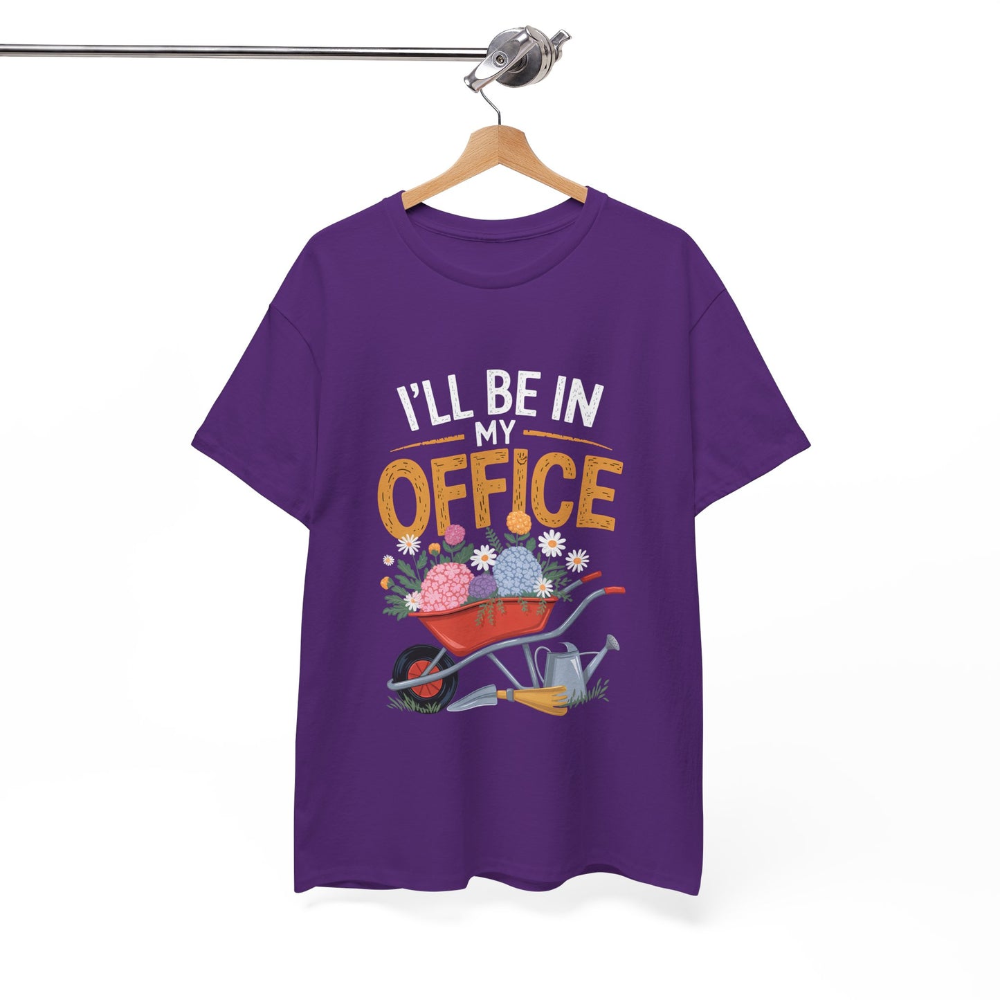 Unisex Heavy Cotton Tee – "I'll be in my office" Graphic T-Shirt for gardeners plant lovers, nature and gardening enthusiasts