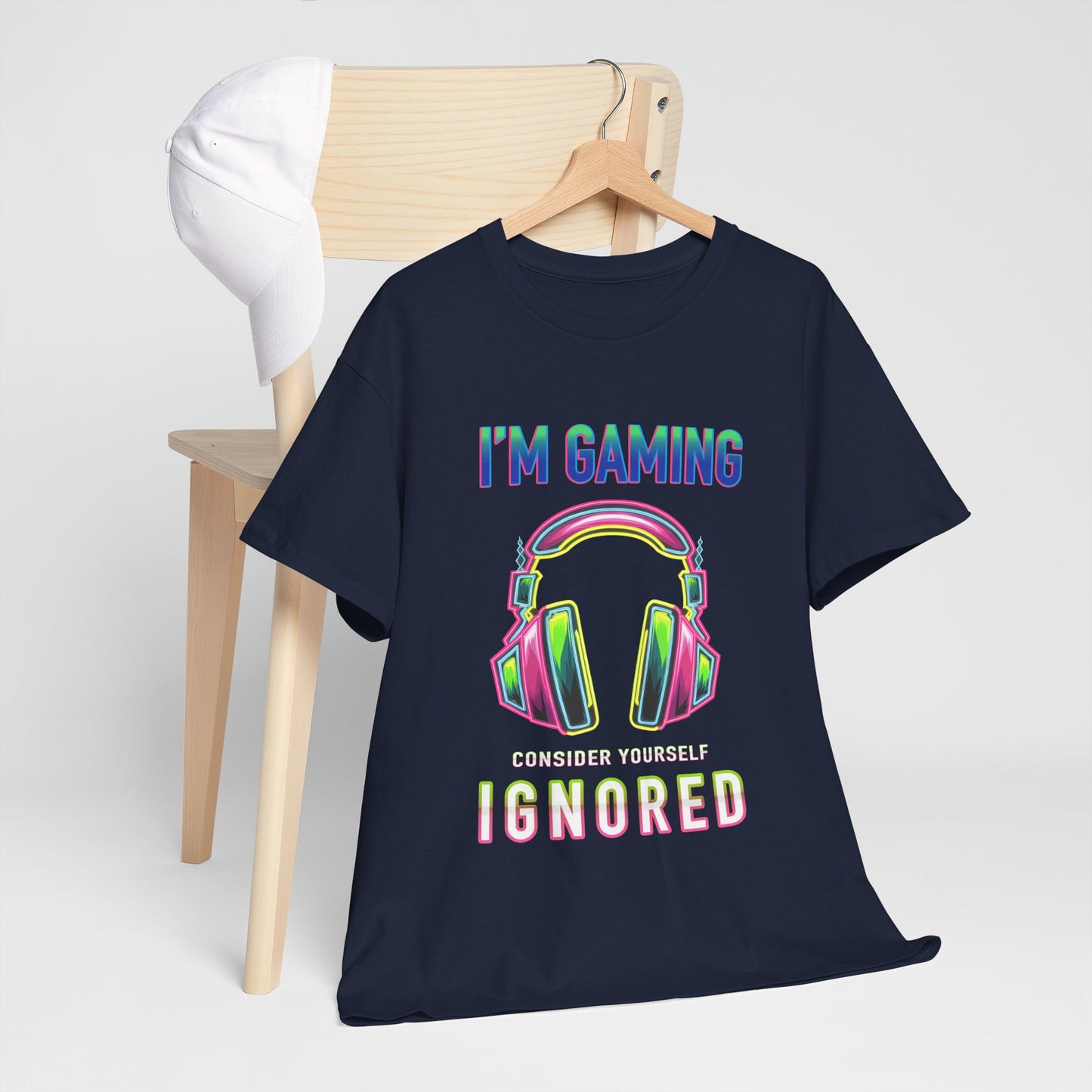 Unisex Heavy Cotton Tee – "I’m Gaming, Consider Yourself Ignored" Graphic T-Shirt