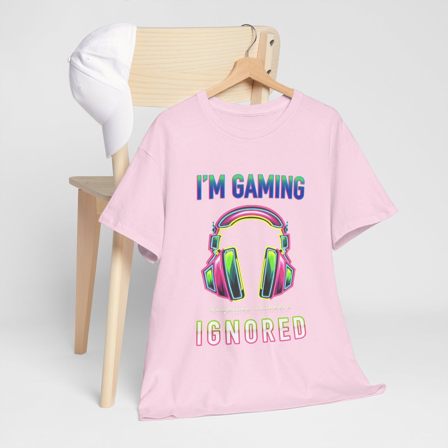 Unisex Heavy Cotton Tee – "I’m Gaming, Consider Yourself Ignored" Graphic T-Shirt