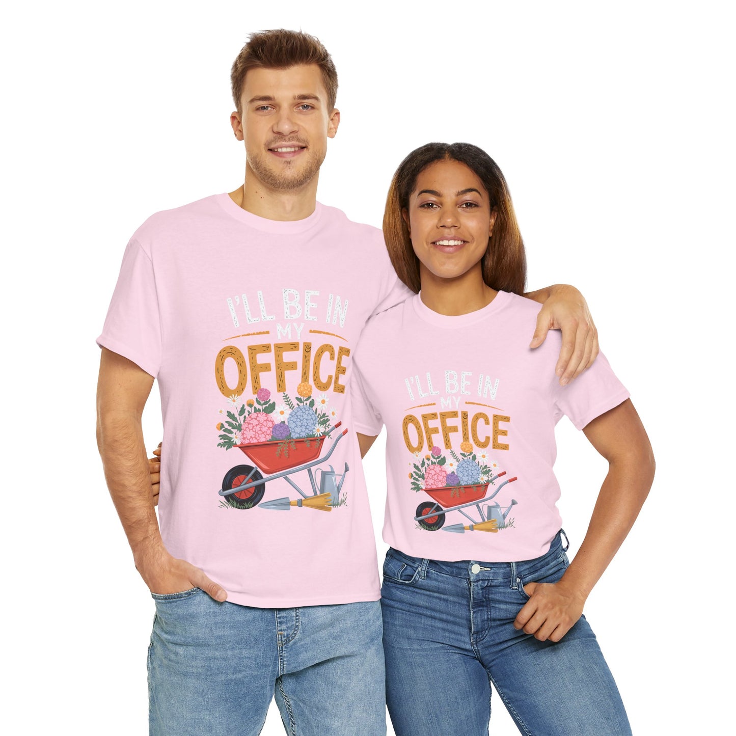 Unisex Heavy Cotton Tee – "I'll be in my office" Graphic T-Shirt for gardeners plant lovers, nature and gardening enthusiasts