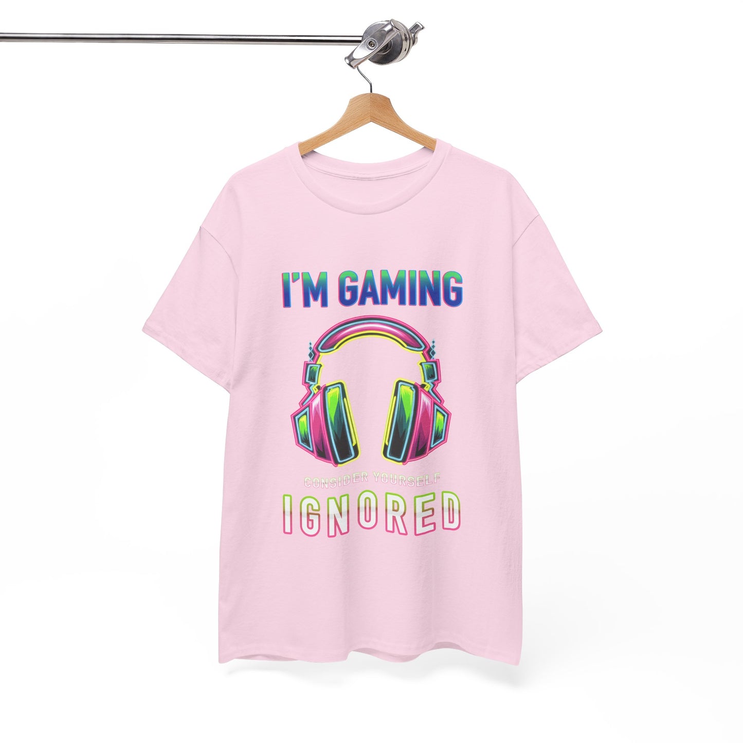 Unisex Heavy Cotton Tee – "I’m Gaming, Consider Yourself Ignored" Graphic T-Shirt