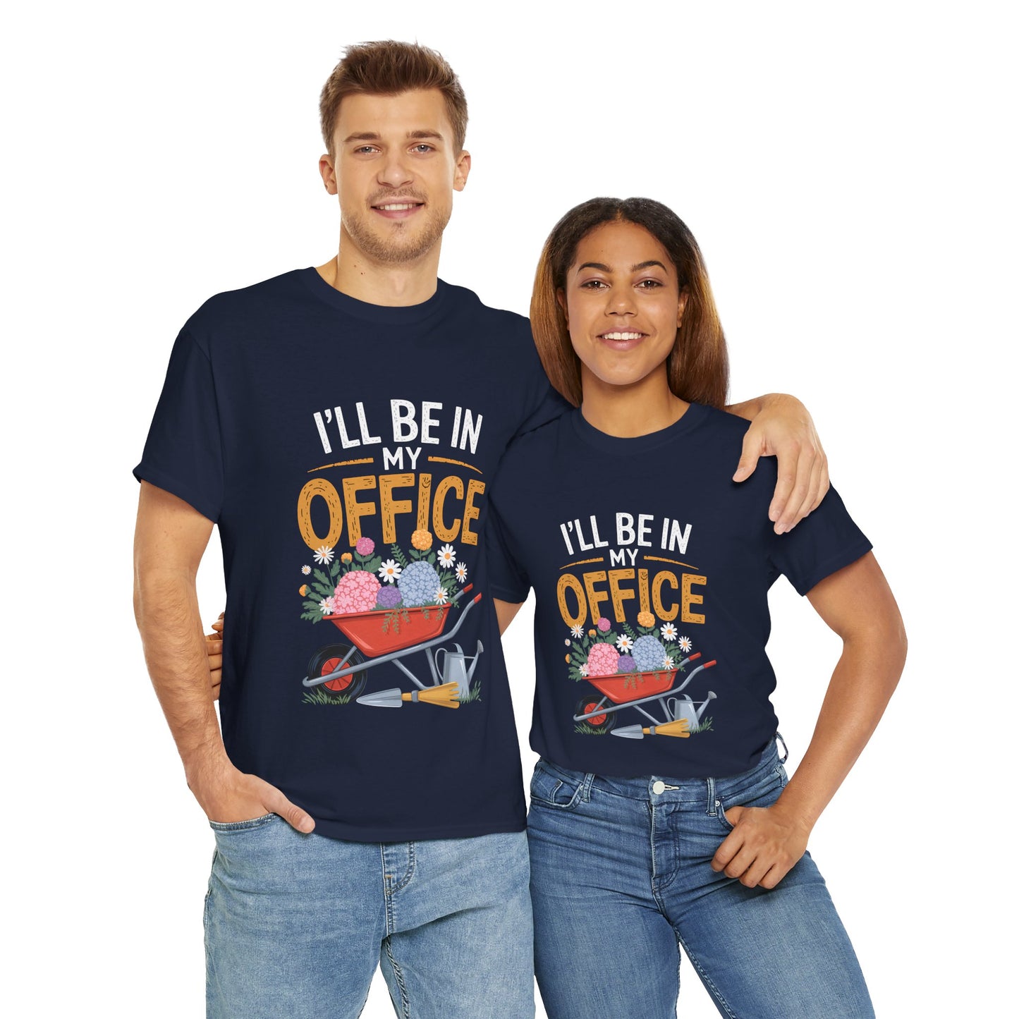 Unisex Heavy Cotton Tee – "I'll be in my office" Graphic T-Shirt for gardeners plant lovers, nature and gardening enthusiasts