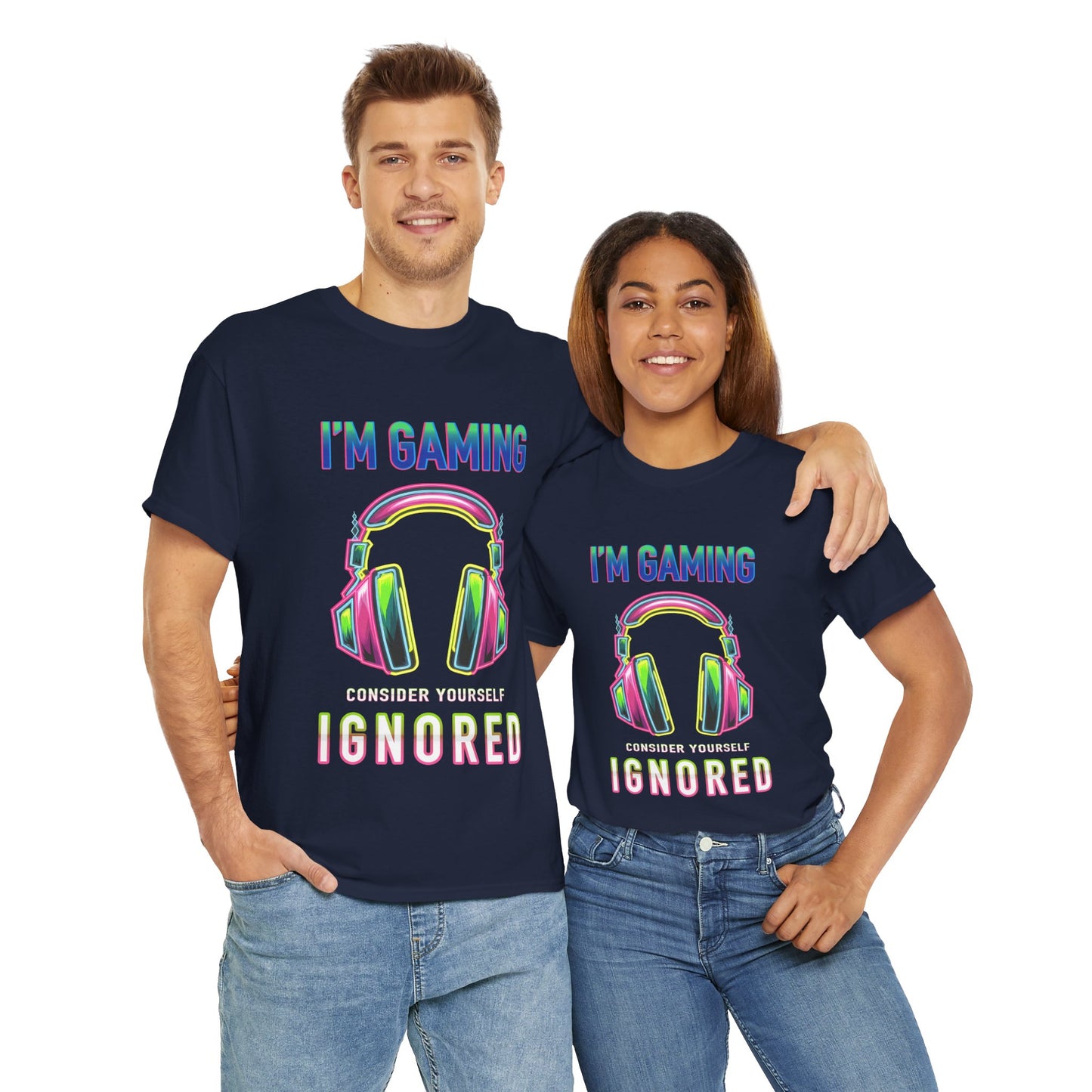 Unisex Heavy Cotton Tee – "I’m Gaming, Consider Yourself Ignored" Graphic T-Shirt
