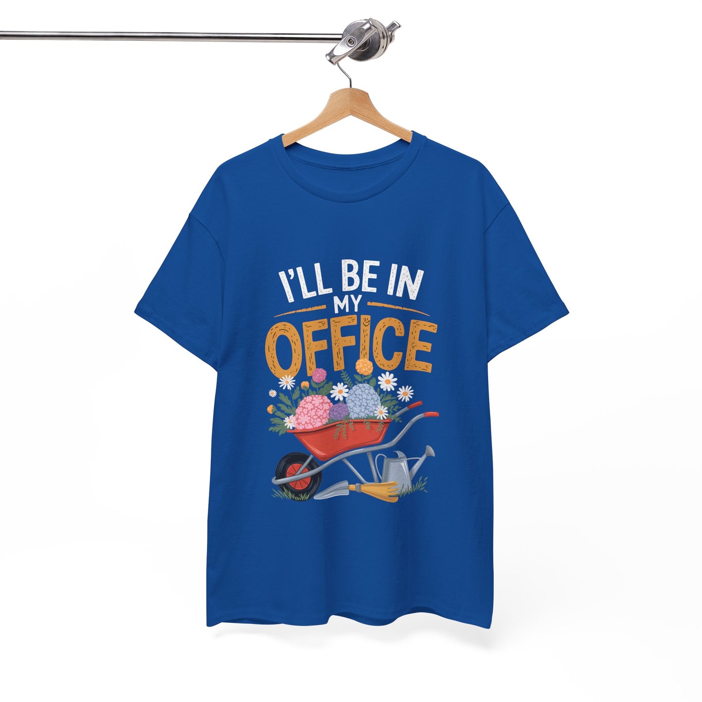 Unisex Heavy Cotton Tee – "I'll be in my office" Graphic T-Shirt for gardeners plant lovers, nature and gardening enthusiasts