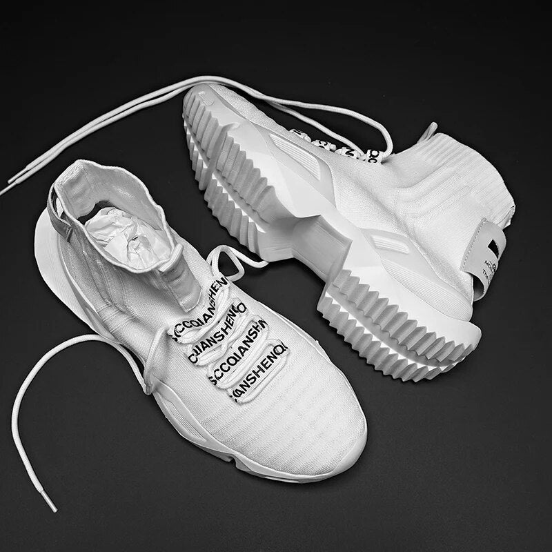 Casual Comfortable Lace-Up Lightweight High Top Mesh Man's Sneakers