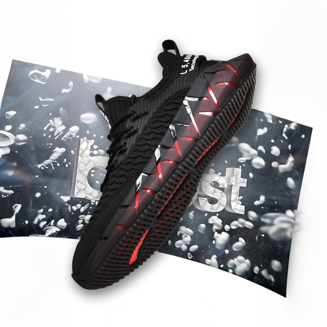 Lightweight breathable woven fitness running soft sole mens sports shoes