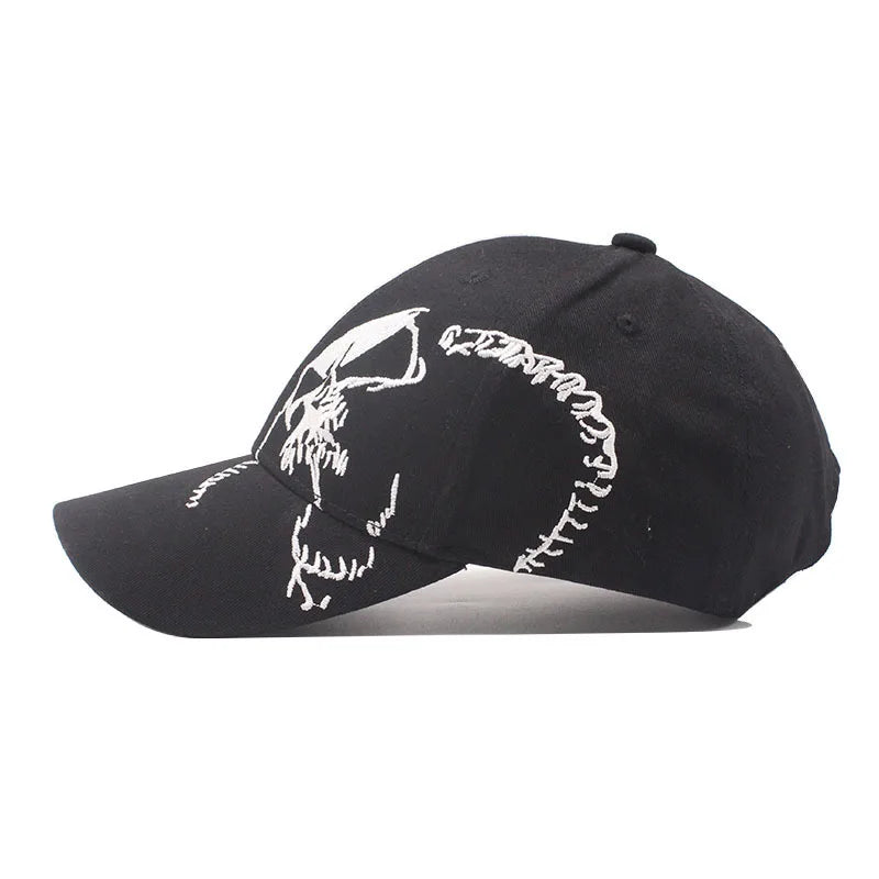 Embroidered Skull Baseball Cap – Adjustable Cotton Sports Hat for Women