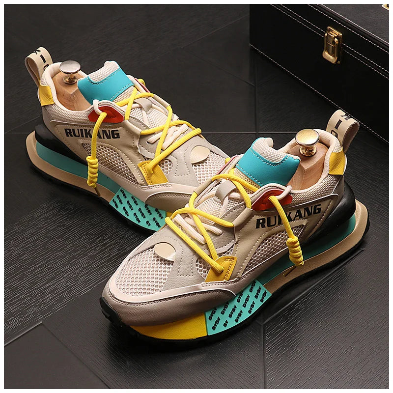 Breathable Mesh Casual Sneakers Non-slip Thick Bottom Leisure Walking Shoes
