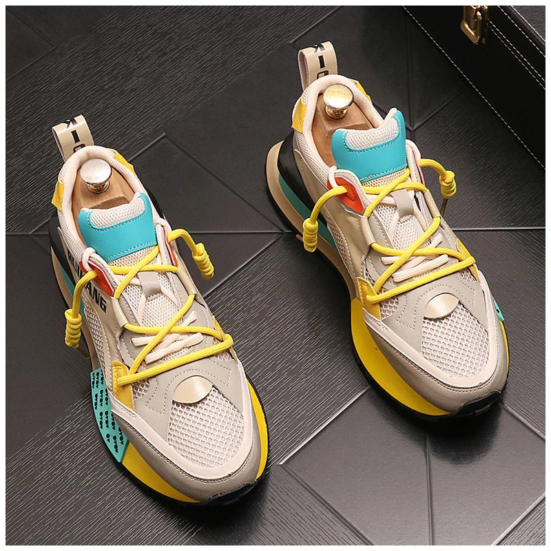 Breathable Mesh Casual Sneakers Non-slip Thick Bottom Leisure Walking Shoes
