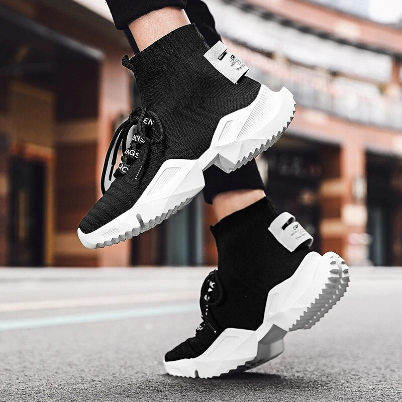 Casual Comfortable Lace-Up Lightweight High Top Mesh Man's Sneakers