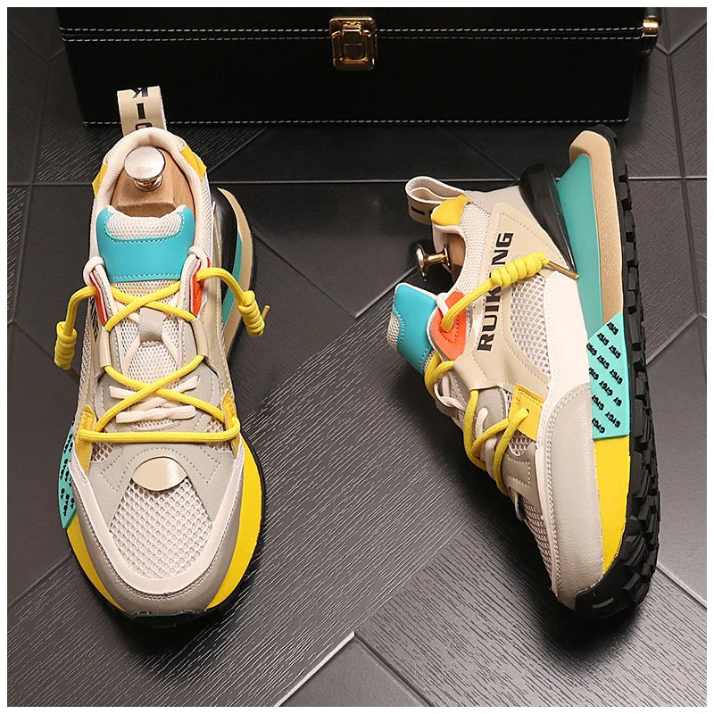 Breathable Mesh Casual Sneakers Non-slip Thick Bottom Leisure Walking Shoes