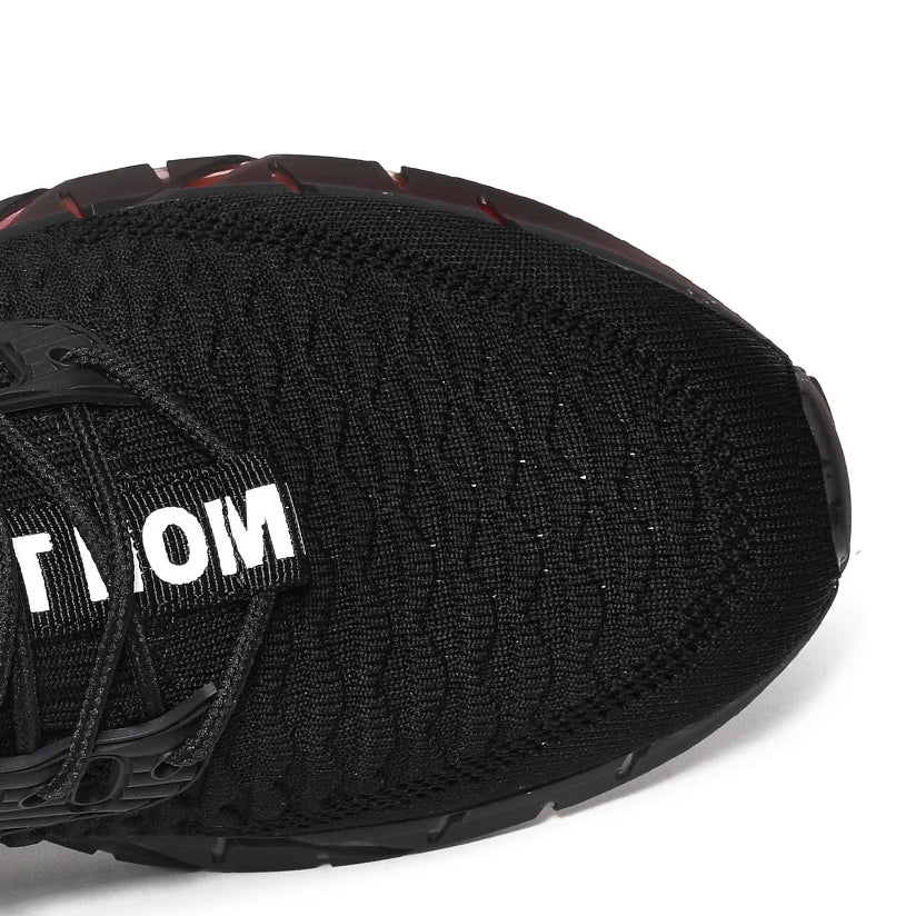 Lightweight breathable woven fitness running soft sole mens sports shoes