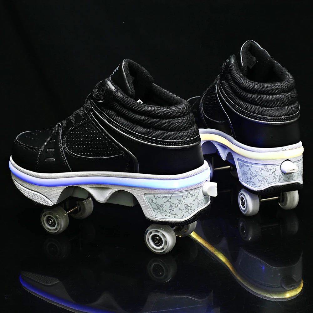 Roller Skate Shoes With Glow iIn Dark LED