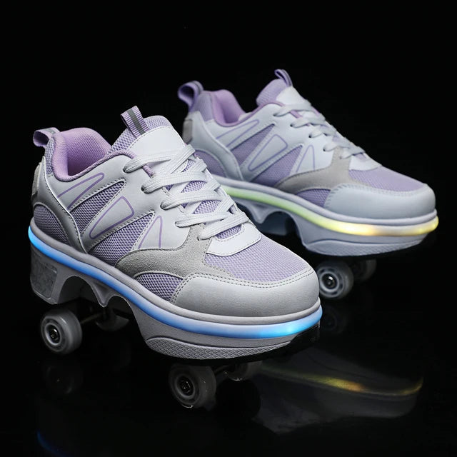 Roller Skate Shoes With Glow iIn Dark LED