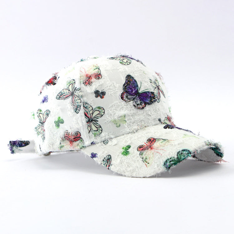 Unisex Embroidered Butterfly Baseball Cap – Adjustable Cotton Summer Hat for Women, Men & Kids