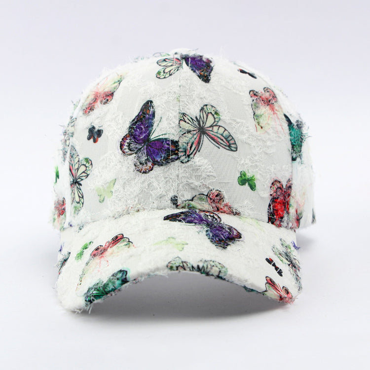 Unisex Embroidered Butterfly Baseball Cap – Adjustable Cotton Summer Hat for Women, Men & Kids