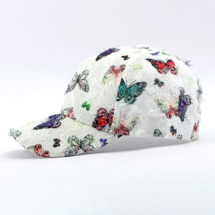 Unisex Embroidered Butterfly Baseball Cap – Adjustable Cotton Summer Hat for Women, Men & Kids