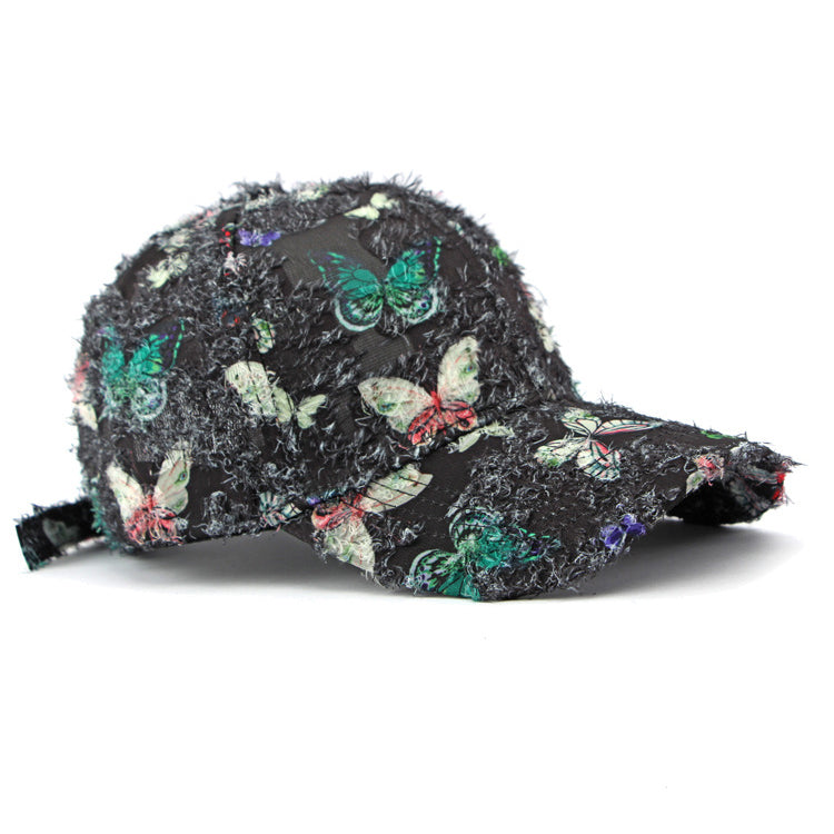 Unisex Embroidered Butterfly Baseball Cap – Adjustable Cotton Summer Hat for Women, Men & Kids