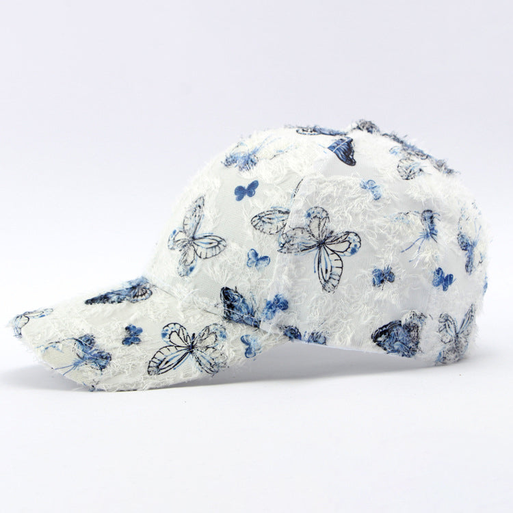Unisex Embroidered Butterfly Baseball Cap – Adjustable Cotton Summer Hat for Women, Men & Kids