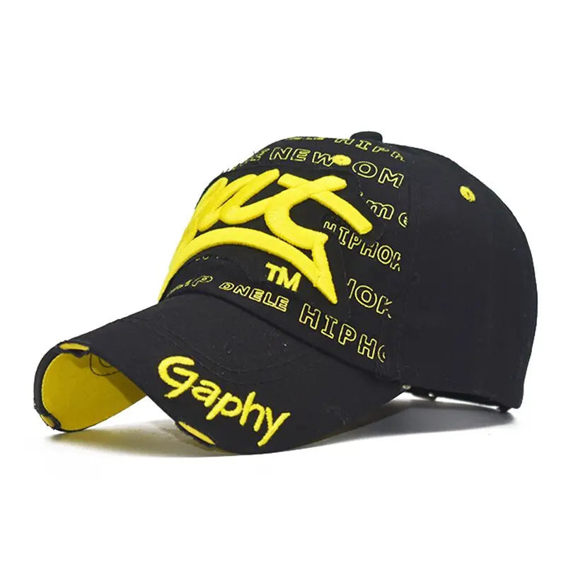 Unisex Adjustable Embroidered Cotton Baseball Cap – Casual Letter Pattern Hat for Men & Women, All-Season Style