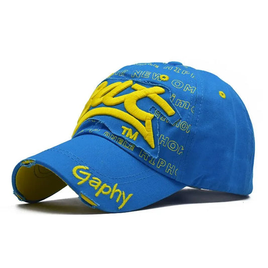 Unisex Adjustable Embroidered Cotton Baseball Cap – Casual Letter Pattern Hat for Men & Women, All-Season Style