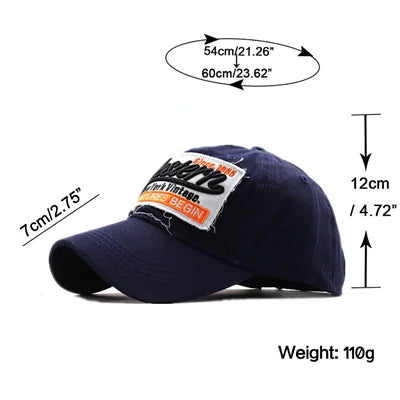 Casual Adjustable Cotton Embroidered Baseball Cap