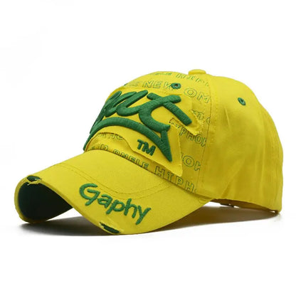 Unisex Adjustable Embroidered Cotton Baseball Cap – Casual Letter Pattern Hat for Men & Women, All-Season Style