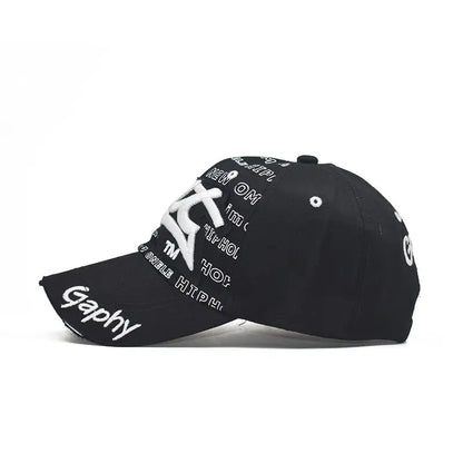 Unisex Adjustable Embroidered Cotton Baseball Cap – Casual Letter Pattern Hat for Men & Women, All-Season Style