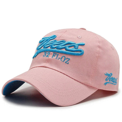 Unisex 3D Embroidered Cotton Baseball Cap – Adjustable Cap for Outdoor Activities
