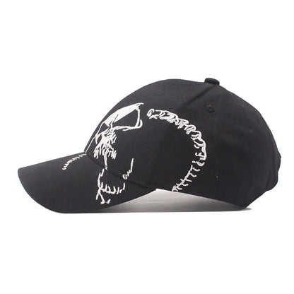 Embroidered Skull Baseball Cap – Adjustable Cotton Sports Hat for Women