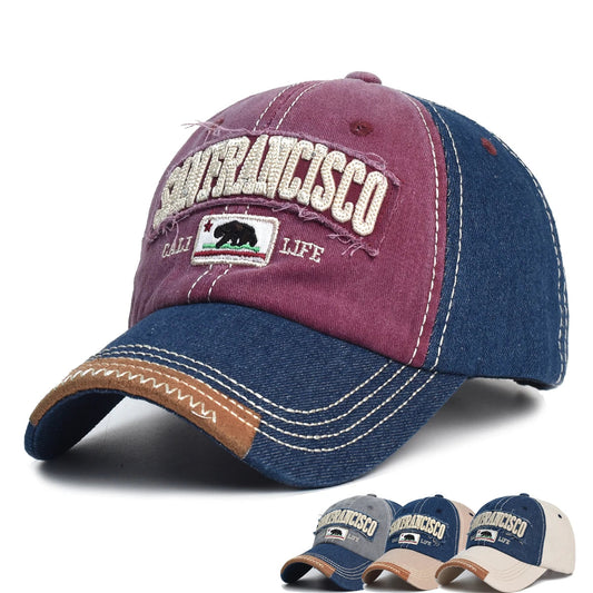 Unisex Bear Embroidered Cotton Baseball Cap – Adjustable Breathable Hat for All Seasons