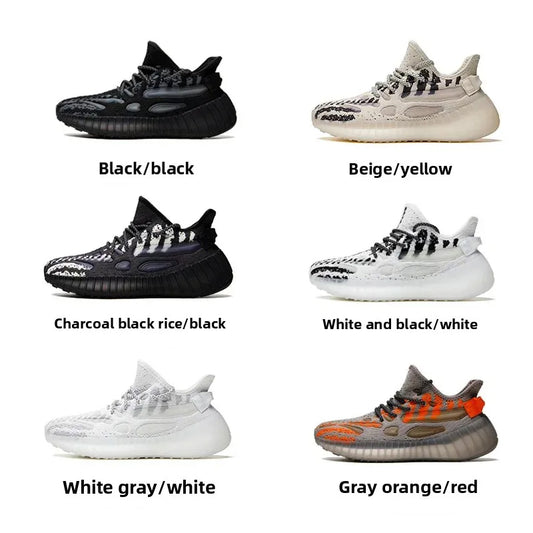 Men's Lightweight Breathable Fly Knit Running Sneakers – Casual Summer Sports Shoes with Elastic Fit, Glow in the Dark, and Non-Slip Rubber Sole