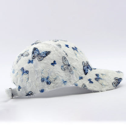 Unisex Embroidered Butterfly Baseball Cap – Adjustable Cotton Summer Hat for Women, Men & Kids