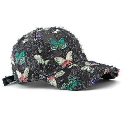 Unisex Embroidered Butterfly Baseball Cap – Adjustable Cotton Summer Hat for Women, Men & Kids