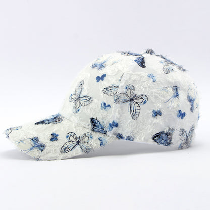 Unisex Embroidered Butterfly Baseball Cap – Adjustable Cotton Summer Hat for Women, Men & Kids