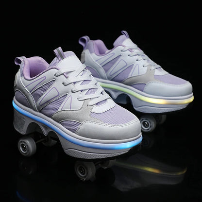 Roller Skate Shoes With Glow iIn Dark LED