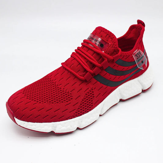 Breathable Mesh Red Men'S Sneakers Running Shoes for Men Comfortable Shoes