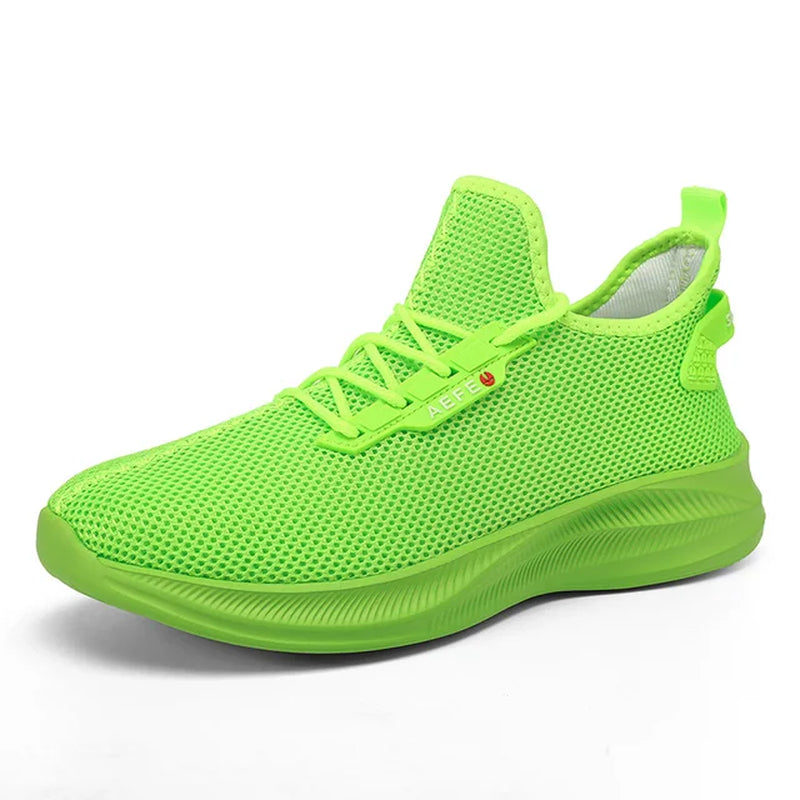 Men Casual Sport Shoes Lightweight Sneakers Outdoor Breathable Mesh Green Running Shoes Athletic Jogging Tennis Shoes